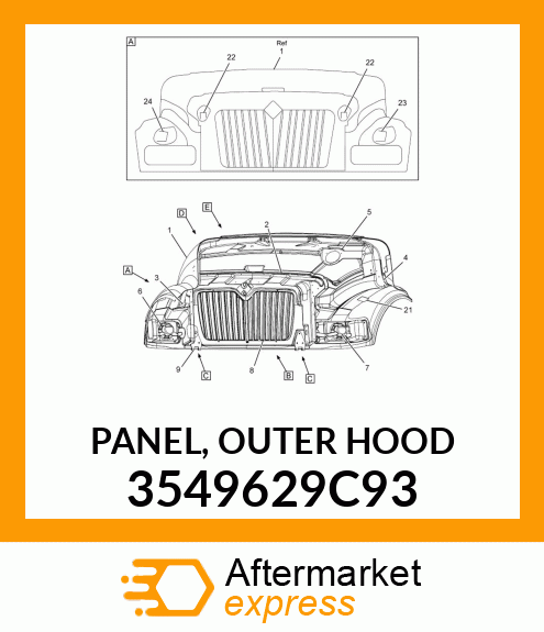 PANEL, OUTER HOOD 3549629C93