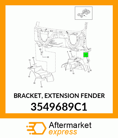 BRACKET, EXTENSION FENDER 3549689C1