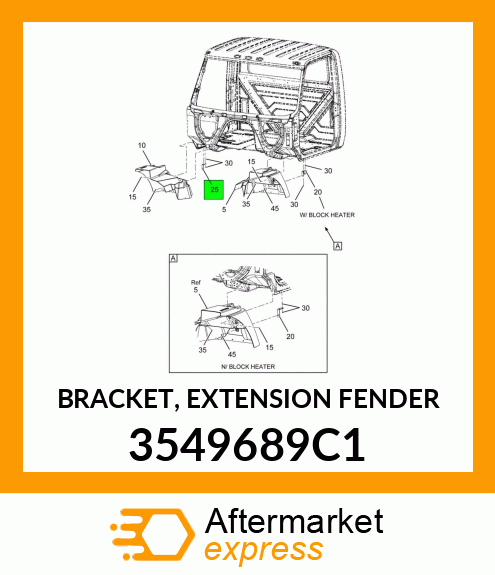 BRACKET, EXTENSION FENDER 3549689C1