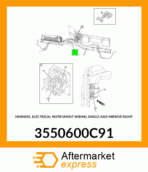 HARNESS, ELECTRICAL INSTRUMENT WIRING SINGLE AXIS MIRROR RIGHT 3550600C91