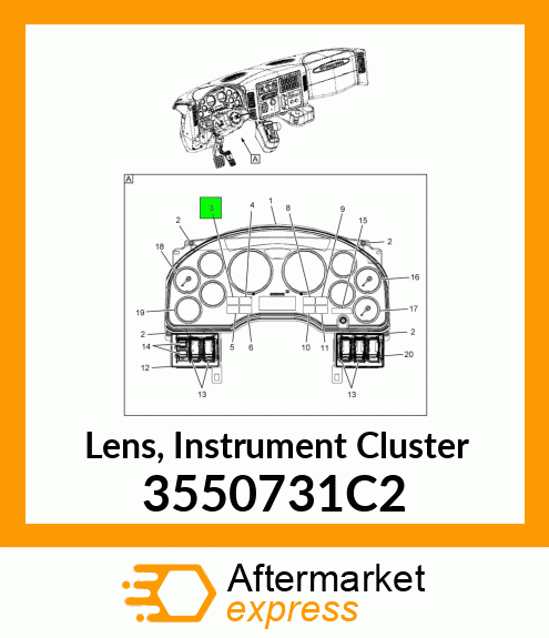 Lens, Instrument Cluster 3550731C2