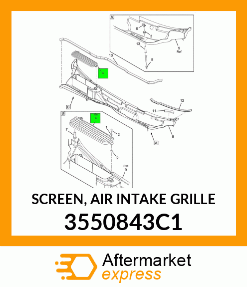 SCREEN, AIR INTAKE GRILLE 3550843C1