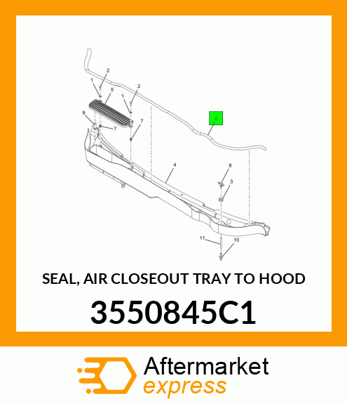 SEAL, AIR CLOSEOUT TRAY TO HOOD 3550845C1