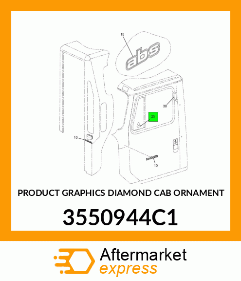 PRODUCT GRAPHICS DIAMOND CAB ORNAMENT 3550944C1