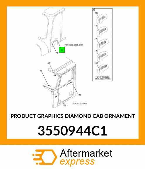 PRODUCT GRAPHICS DIAMOND CAB ORNAMENT 3550944C1