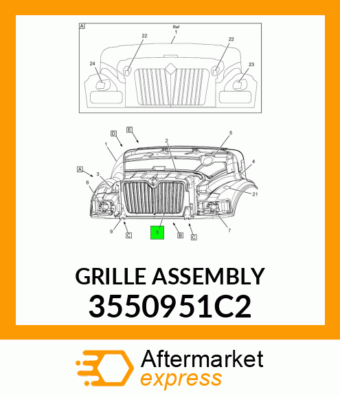 GRILLE ASSEMBLY 3550951C2