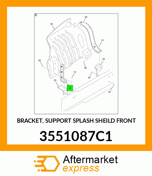 BRACKET, SUPPORT SPLASH SHEILD FRONT 3551087C1