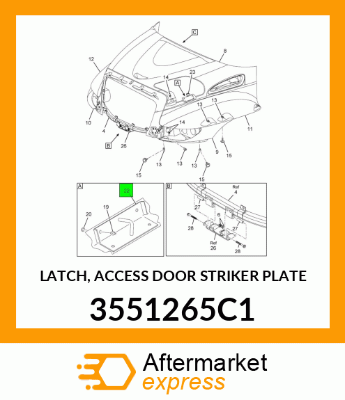 LATCH, ACCESS DOOR STRIKER PLATE 3551265C1