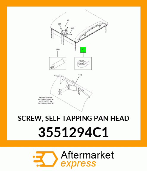 SCREW, SELF TAPPING PAN HEAD 3551294C1