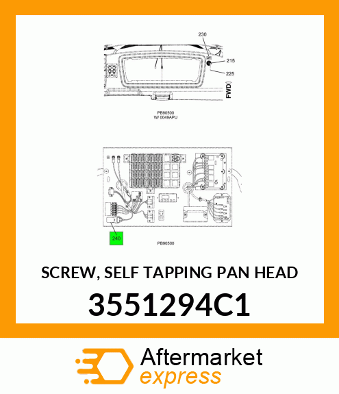 SCREW, SELF TAPPING PAN HEAD 3551294C1