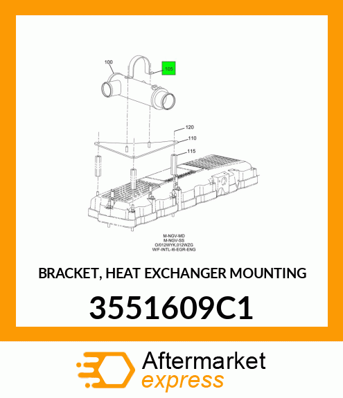 BRACKET, HEAT EXCHANGER MOUNTING 3551609C1