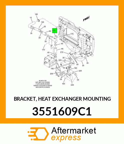 BRACKET, HEAT EXCHANGER MOUNTING 3551609C1