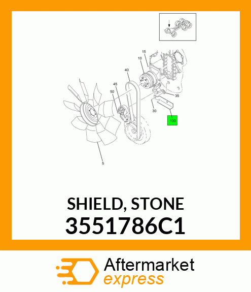 SHIELD, STONE 3551786C1