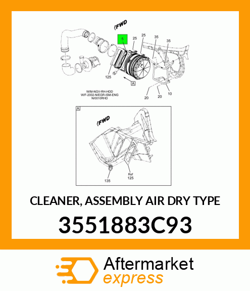 CLEANER, ASSEMBLY AIR DRY TYPE 3551883C93