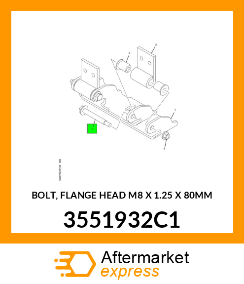 BOLT, FLANGE HEAD M8 X 1.25 X 80MM 3551932C1