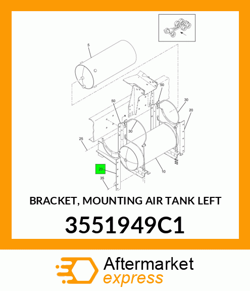 BRACKET, MOUNTING AIR TANK LEFT 3551949C1