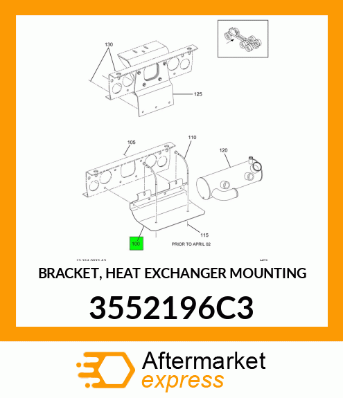 BRACKET, HEAT EXCHANGER MOUNTING 3552196C3