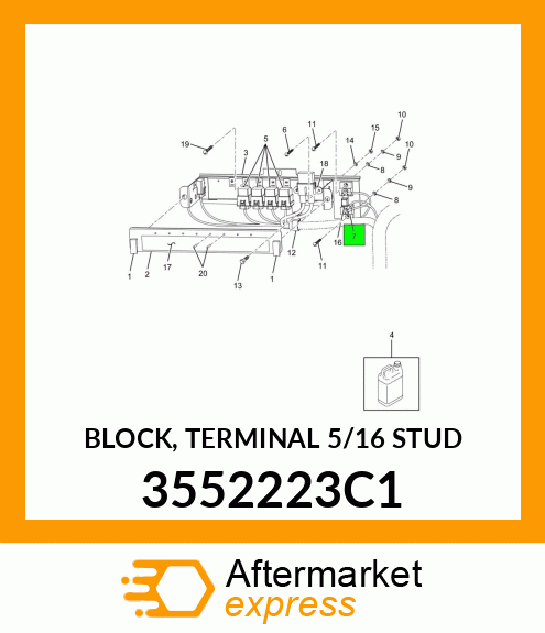 BLOCK, TERMINAL 5/16" STUD 3552223C1