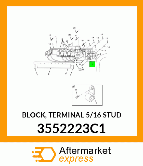 BLOCK, TERMINAL 5/16" STUD 3552223C1