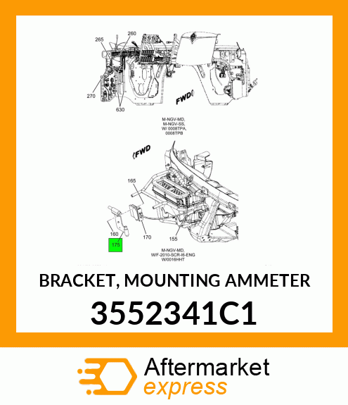 BRACKET, MOUNTING AMMETER 3552341C1