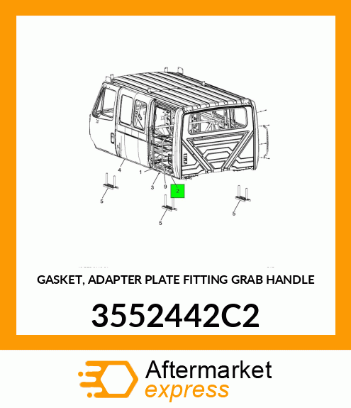 GASKET, ADAPTER PLATE FITTING GRAB HANDLE 3552442C2