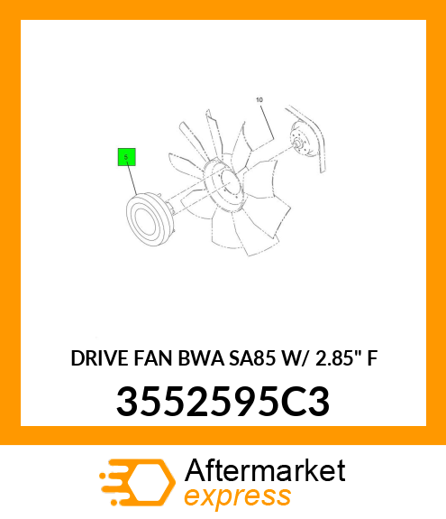 DRIVE FAN BWA SA85 W/ 2.85" F 3552595C3