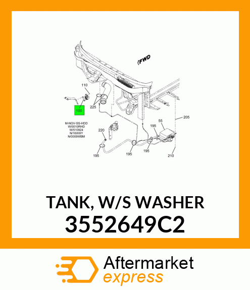 TANK, W/S WASHER 3552649C2