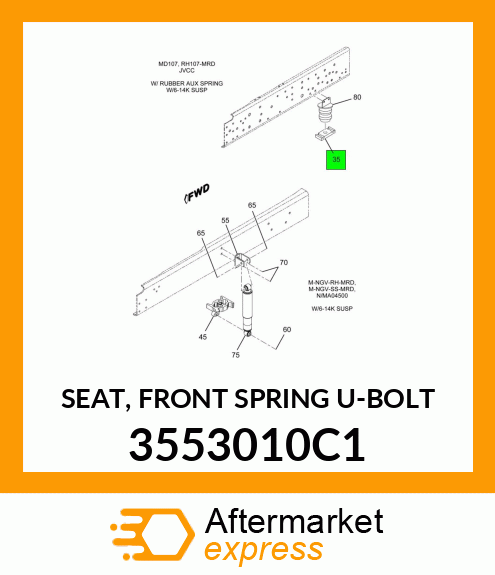 SEAT, FRONT SPRING U-BOLT 3553010C1