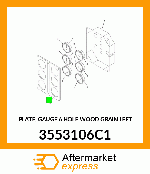 PLATE, GAUGE 6 HOLE WOOD GRAIN LEFT 3553106C1