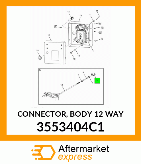 CONNECTOR, BODY 12 WAY 3553404C1