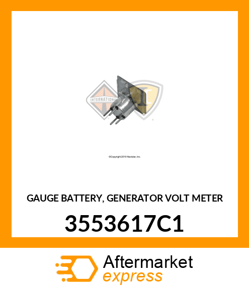 GAUGE BATTERY, GENERATOR VOLT METER 3553617C1