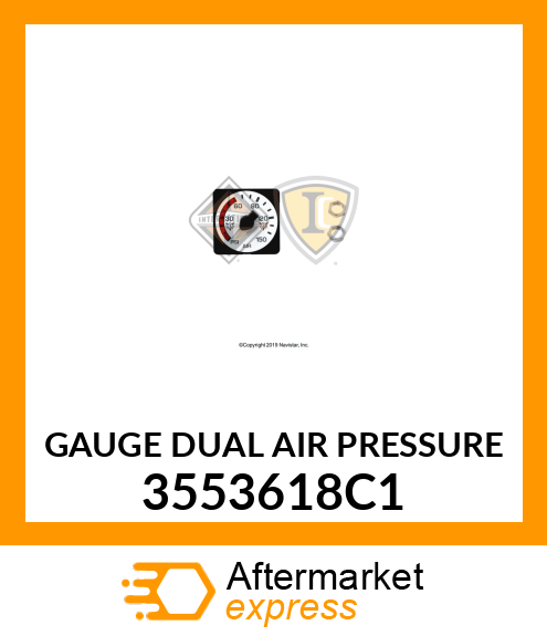 GAUGE DUAL AIR PRESSURE 3553618C1