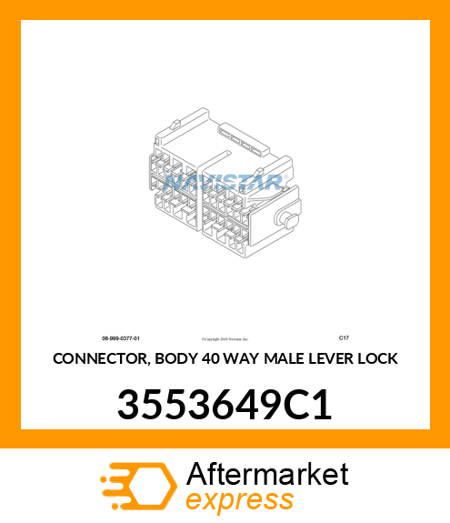 CONNECTOR, BODY 40 WAY MALE LEVER LOCK 3553649C1