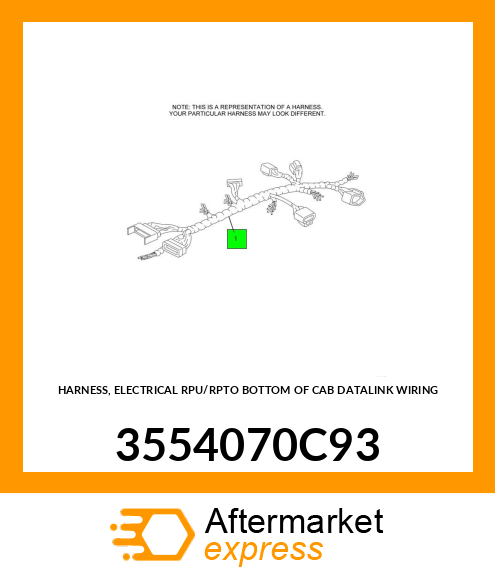 HARNESS, ELECTRICAL RPU/RPTO BOTTOM OF CAB DATALINK WIRING 3554070C93