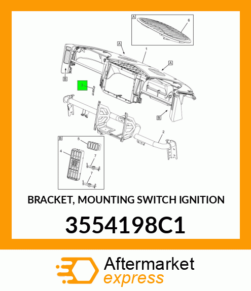 BRACKET, MOUNTING SWITCH IGNITION 3554198C1