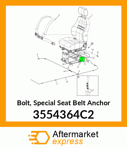 Bolt, Special Seat Belt Anchor 3554364C2