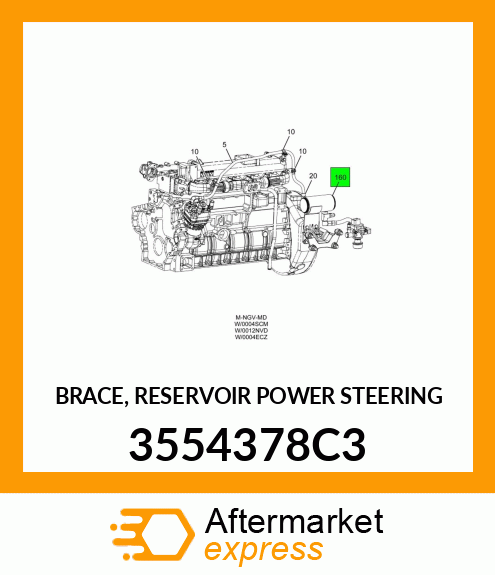 BRACE, RESERVOIR POWER STEERING 3554378C3