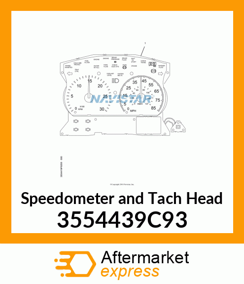 Speedometer and Tach Head 3554439C93