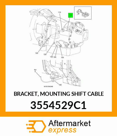 BRACKET, MOUNTING SHIFT CABLE 3554529C1