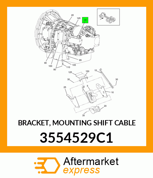 BRACKET, MOUNTING SHIFT CABLE 3554529C1