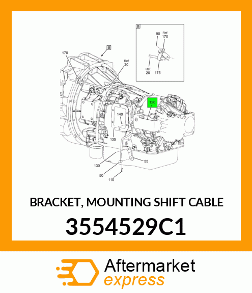 BRACKET, MOUNTING SHIFT CABLE 3554529C1