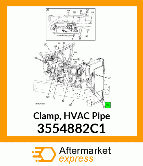 Clamp, HVAC Pipe 3554882C1