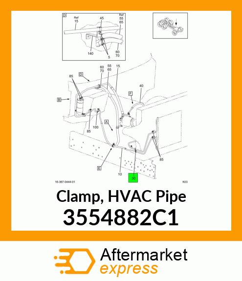 Clamp, HVAC Pipe 3554882C1