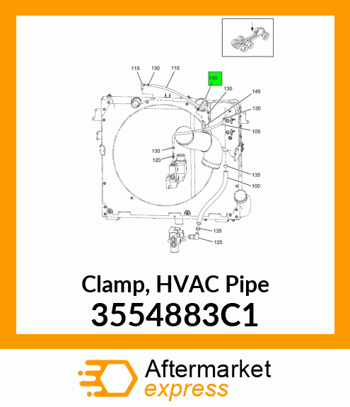 Clamp, HVAC Pipe 3554883C1