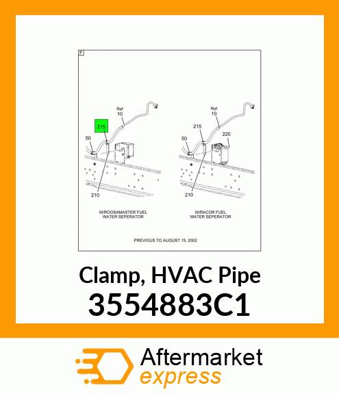 Clamp, HVAC Pipe 3554883C1