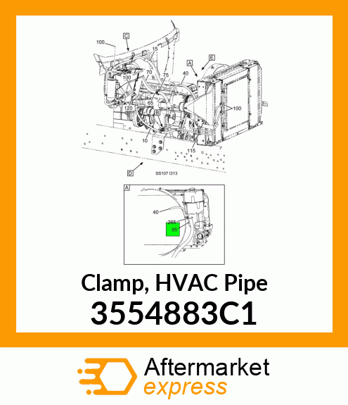 Clamp, HVAC Pipe 3554883C1