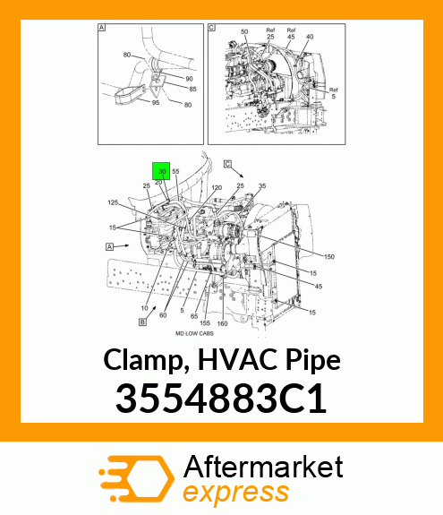 Clamp, HVAC Pipe 3554883C1