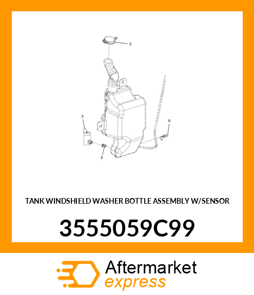 TANK WINDSHIELD WASHER BOTTLE ASSEMBLY W/SENSOR 3555059C99