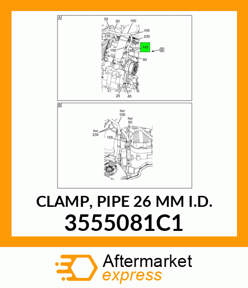 CLAMP, PIPE 26 MM I.D. 3555081C1