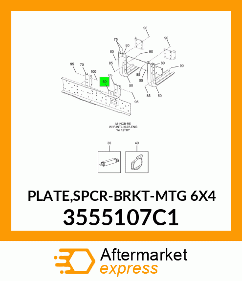 PLATE,SPCR-BRKT-MTG 6X4 3555107C1